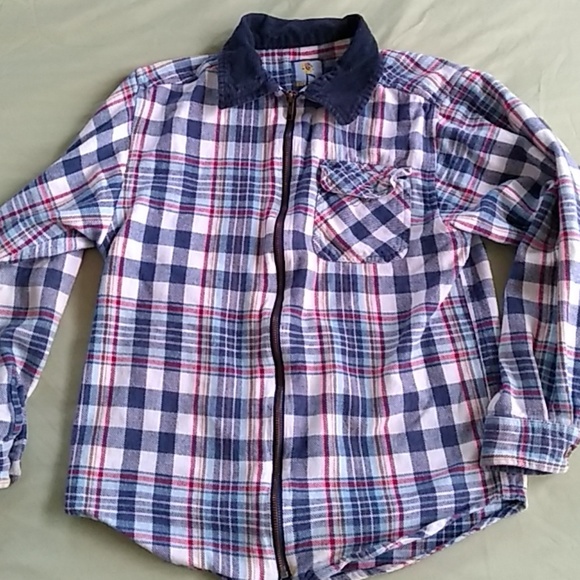 zippered flannel shirt